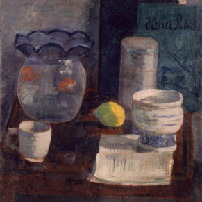 鈴木信太郎《金魚鉢と果実》